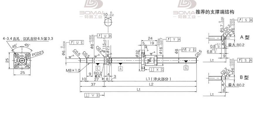 KURODA GP081FDS-AAFR-0250B-C3S 黑田丝杆选型
