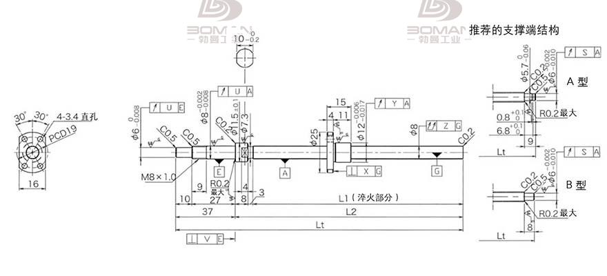KURODA DP0801JS-HDNR-0180B-C3F 日本黑田丝杆比THK四杆好